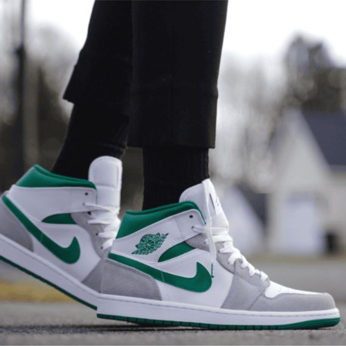 Air Jordan 1 Mid SE "Grey/Pine Green/White"