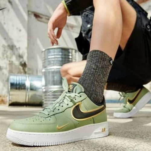 Nike Air Force 1 Low '07 LV8 Double Swoosh Olive Gold Black