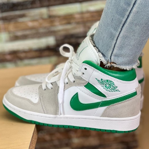 Air Jordan 1 Mid SE "Grey/Pine Green/White"